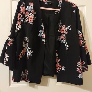 Lane Bryant Black Blazer with Pink and Blue Floral Design